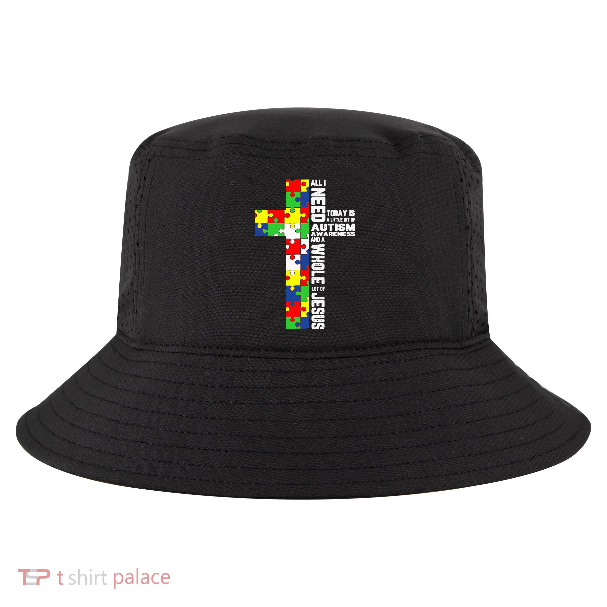 Autism Awareness Jesus Cross Puzzle Cool Christian Gifts Cool Comfort Performance Bucket Hat