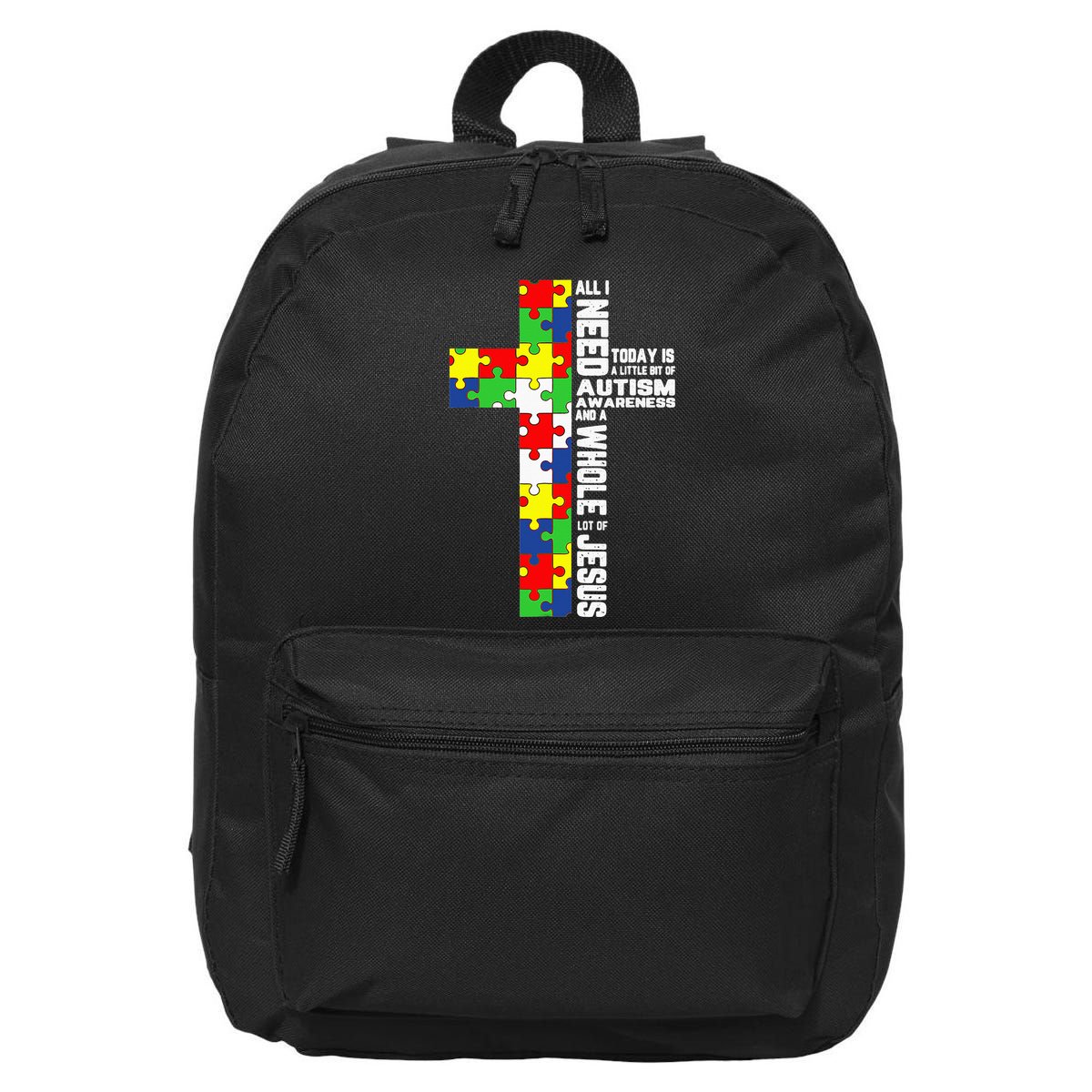 Autism Awareness Jesus Cross Puzzle Cool Christian Gifts 16 in Basic Backpack