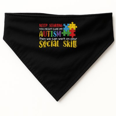 Autism Awareness - Keep Staring Autistic Kids Awareness Gift USA-Made Doggie Bandana
