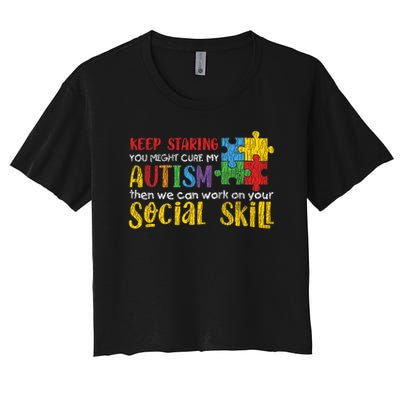 Autism Awareness - Keep Staring Autistic Kids Awareness Gift Crop Top
