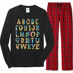 Alphabet ABC Kindergarten Teacher Summer Beach End Of School Long Sleeve Pajama Set