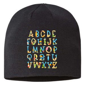 Alphabet ABC Kindergarten Teacher Summer Beach End Of School Sustainable Beanie