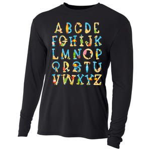 Alphabet ABC Kindergarten Teacher Summer Beach End Of School Cooling Performance Long Sleeve Crew