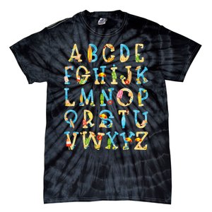 Alphabet ABC Kindergarten Teacher Summer Beach End Of School Tie-Dye T-Shirt