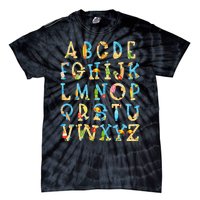 Alphabet ABC Kindergarten Teacher Summer Beach End Of School Tie-Dye T-Shirt