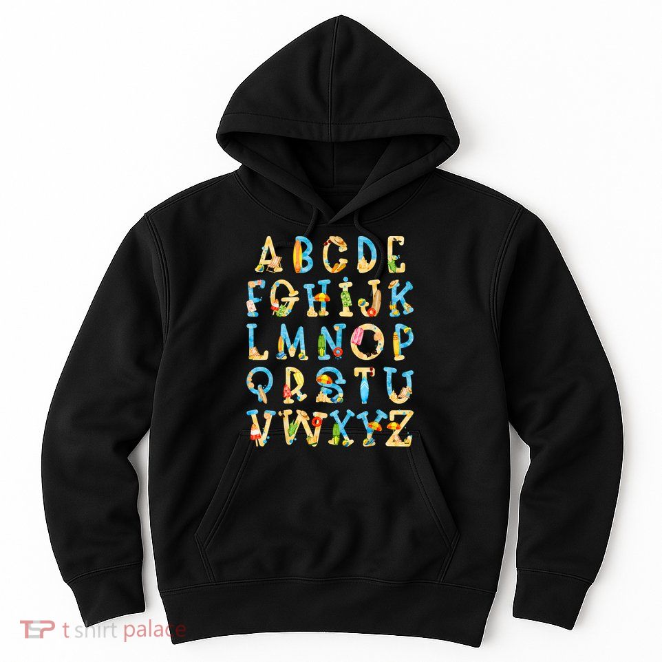Alphabet ABC Kindergarten Teacher Summer Beach End Of School Hoodie