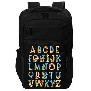 Alphabet ABC Kindergarten Teacher Summer Beach End Of School Impact Tech Backpack