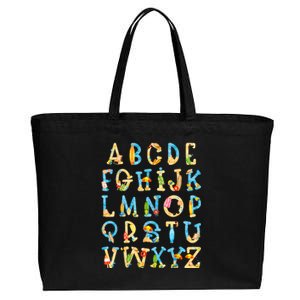 Alphabet ABC Kindergarten Teacher Summer Beach End Of School Cotton Canvas Jumbo Tote