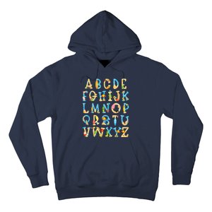 Alphabet ABC Kindergarten Teacher Summer Beach End Of School Hoodie