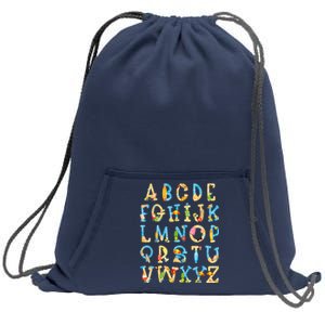 Alphabet ABC Kindergarten Teacher Summer Beach End Of School Sweatshirt Cinch Pack Bag