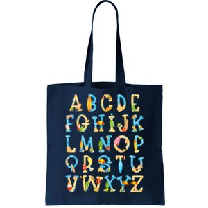 Alphabet ABC Kindergarten Teacher Summer Beach End Of School Tote Bag