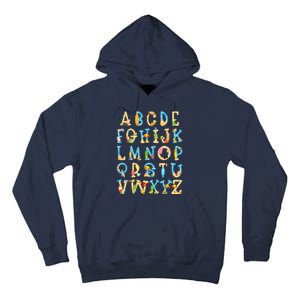 Alphabet ABC Kindergarten Teacher Summer Beach End Of School Tall Hoodie