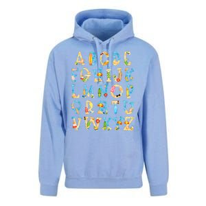 Alphabet ABC Kindergarten Teacher Summer Beach End Of School Unisex Surf Hoodie