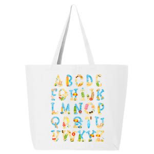 Alphabet ABC Kindergarten Teacher Summer Beach End Of School 25L Jumbo Tote