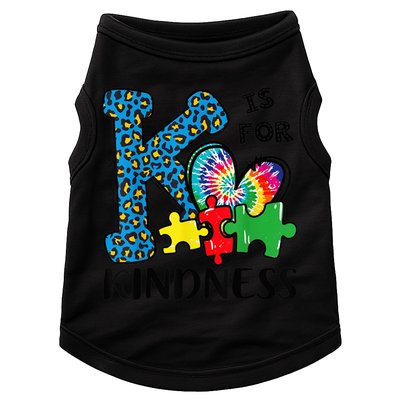 Autism Awareness K Is For Kindness Puzzle Piece Be Kind Doggie Tank