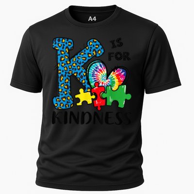 Autism Awareness K Is For Kindness Puzzle Piece Be Kind Performance Shirt