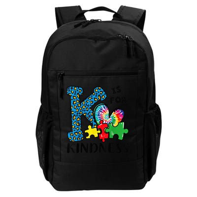 Autism Awareness K Is For Kindness Puzzle Piece Be Kind Backpack