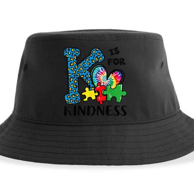 Autism Awareness K Is For Kindness Puzzle Piece Be Kind Sustainable Bucket Hat