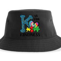 Autism Awareness K Is For Kindness Puzzle Piece Be Kind Sustainable Bucket Hat