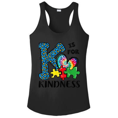 Autism Awareness K Is For Kindness Puzzle Piece Be Kind Ladies PosiCharge Competitor Racerback Tank