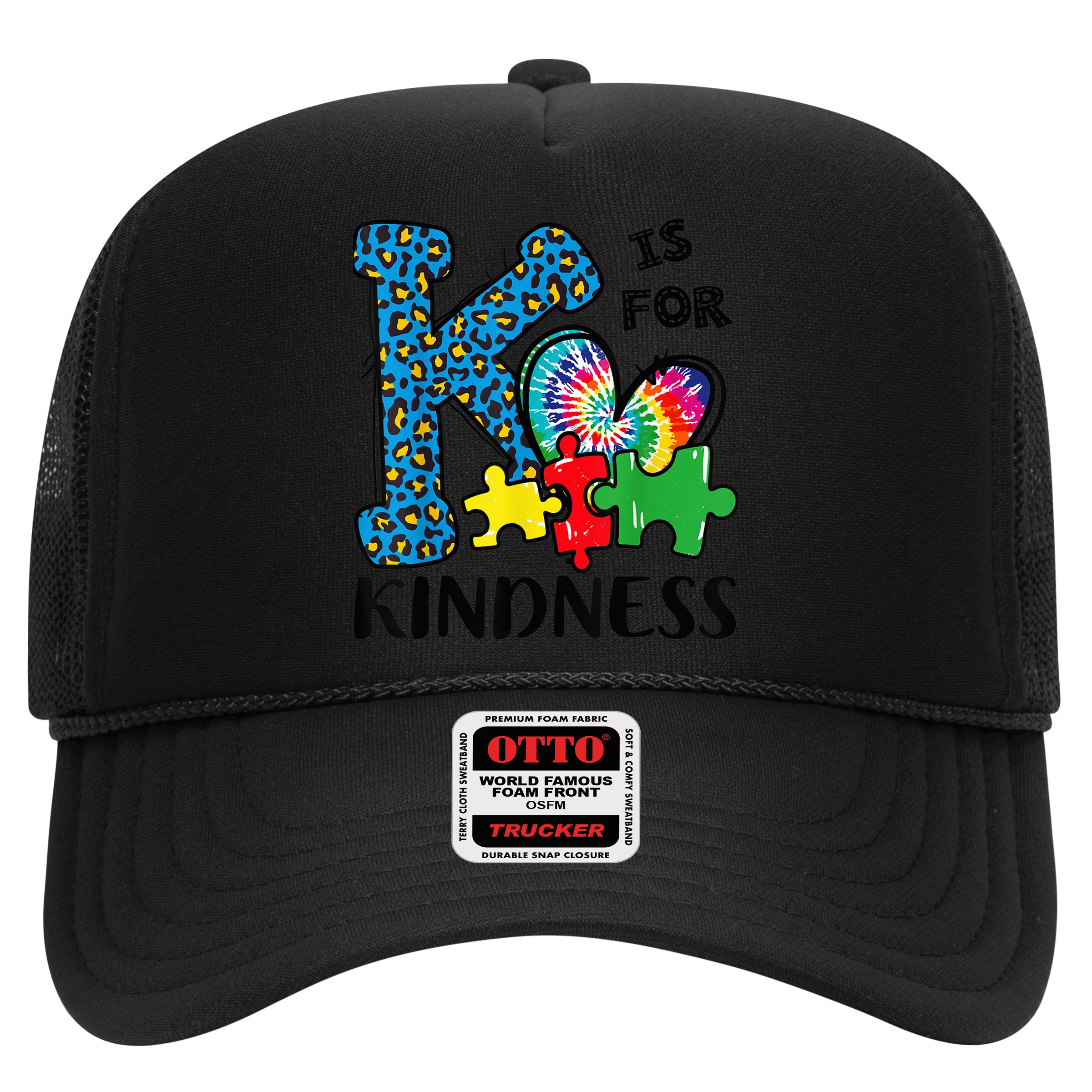 Autism Awareness K Is For Kindness Puzzle Piece Be Kind Hat