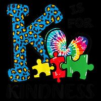 Autism Awareness K Is For Kindness Puzzle Piece Be Kind Cropped Pullover Crew