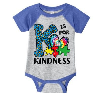 Autism Awareness K Is For Kindness Puzzle Piece Be Kind Infant Baby Jersey Bodysuit