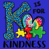 Autism Awareness K Is For Kindness Puzzle Piece Be Kind Short Acrylic Beanie