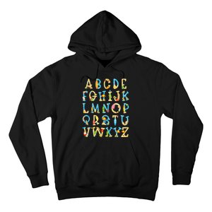 Alphabet ABC Kindergarten Teacher Summer Beach End Of School Hoodie