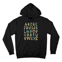 Alphabet ABC Kindergarten Teacher Summer Beach End Of School Hoodie