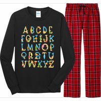 Alphabet ABC Kindergarten Teacher Summer Beach End Of School Long Sleeve Pajama Set