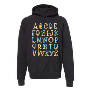 Alphabet ABC Kindergarten Teacher Summer Beach End Of School Premium Hoodie