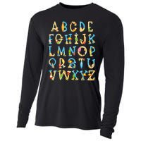 Alphabet ABC Kindergarten Teacher Summer Beach End Of School Cooling Performance Long Sleeve Crew