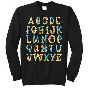 Alphabet ABC Kindergarten Teacher Summer Beach End Of School Tall Sweatshirt