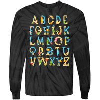 Alphabet ABC Kindergarten Teacher Summer Beach End Of School Tie-Dye Long Sleeve Shirt