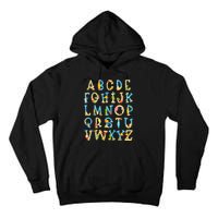 Alphabet ABC Kindergarten Teacher Summer Beach End Of School Tall Hoodie