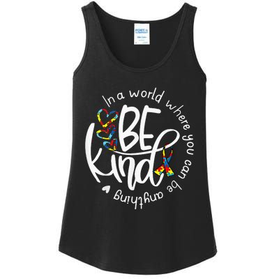 Autism Awareness Kindness Ribbon Heart puzzle Ladies Essential Tank