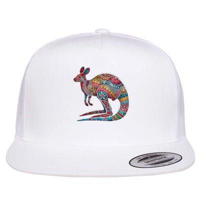 Australian Aboriginal Kangaroo Funny Animal Lover Australia Flat Bill Trucker Hat