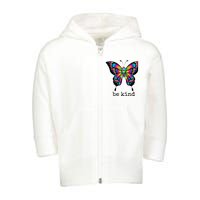 Autism Awareness Kindness Butterfly Be Kind Teacher Wo Toddler Zip Fleece Hoodie