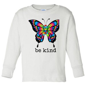 Autism Awareness Kindness Butterfly Be Kind Teacher Wo Toddler Long Sleeve Shirt