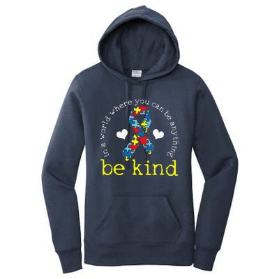 Autism Awareness Kindness Ribbon Heart Women's Pullover Hoodie