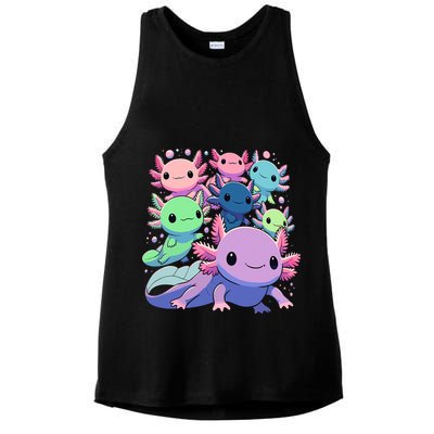 Axolotl Animals Kawaii Axolotls Ladies PosiCharge Tri-Blend Wicking Tank