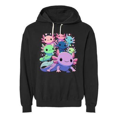Axolotl Animals Kawaii Axolotls Garment-Dyed Fleece Hoodie