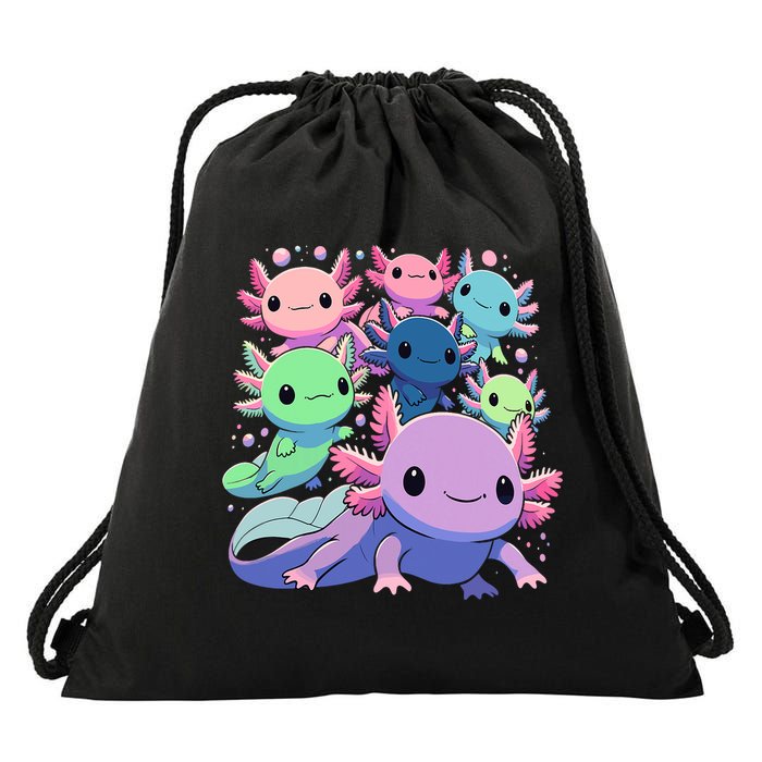 Axolotl Animals Kawaii Axolotls Drawstring Bag
