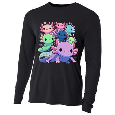 Axolotl Animals Kawaii Axolotls Cooling Performance Long Sleeve Crew