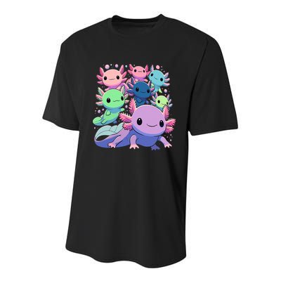 Axolotl Animals Kawaii Axolotls Youth Performance Sprint T-Shirt