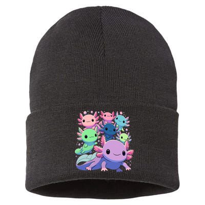 Axolotl Animals Kawaii Axolotls Sustainable Knit Beanie
