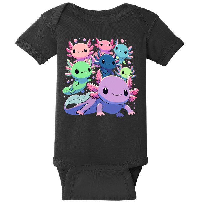 Axolotl Animals Kawaii Axolotls Baby Bodysuit