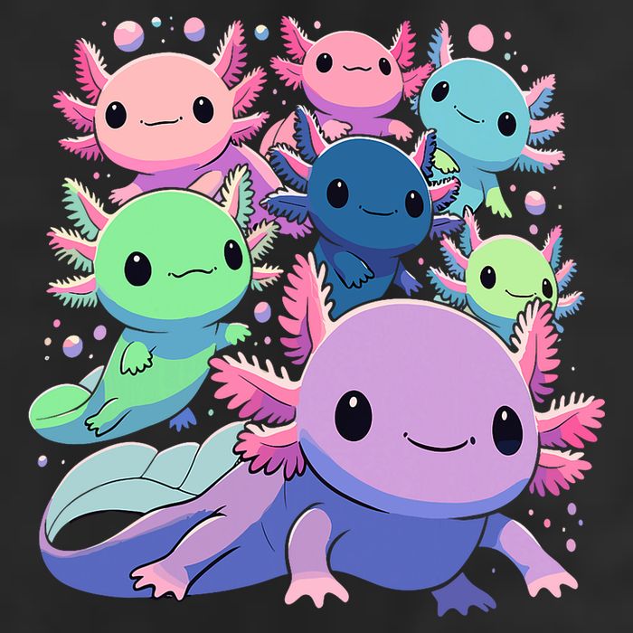 Axolotl Animals Kawaii Axolotls Golf Towel