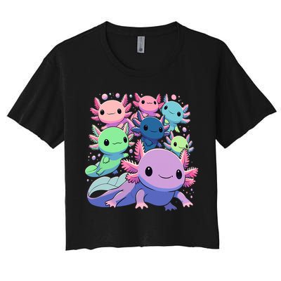 Axolotl Animals Kawaii Axolotls Women's Crop Top Tee
